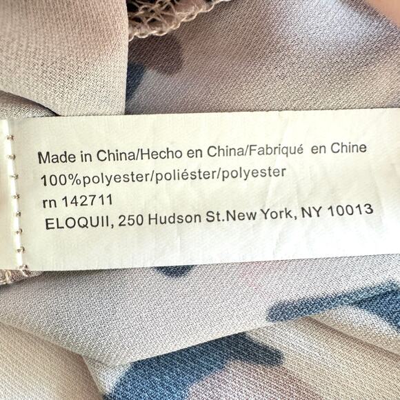 Eloquii Womens Blouse Top Size 20 Flowy Chiffon Watercolor Animal Print Tan - Picture 5 of 7